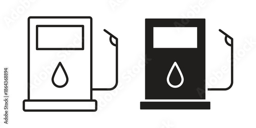 Car fuel icons in trendy flat style. Icon design, logo, app, UI. Vector illustration
