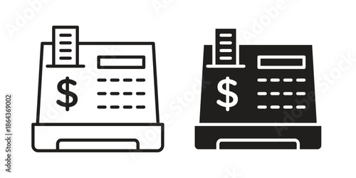 Cash register icons in trendy flat style. Icon design, logo, app, UI. Vector illustration