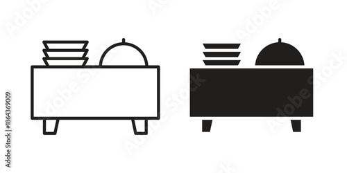 Catering buffet icons in trendy flat style. Icon design, logo, app, UI. Vector illustration