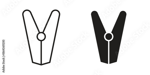 Clothespin icons in trendy flat style. Icon design, logo, app, UI. Vector illustration