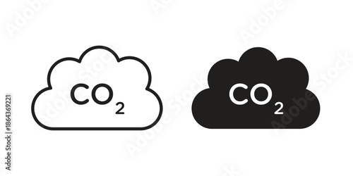 CO2 emissions icons in trendy flat style. Icon design, logo, app, UI. Vector illustration
