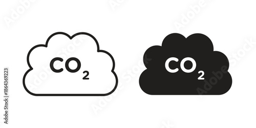 Co2 Cloud icons in trendy flat style. Icon design, logo, app, UI. Vector illustration