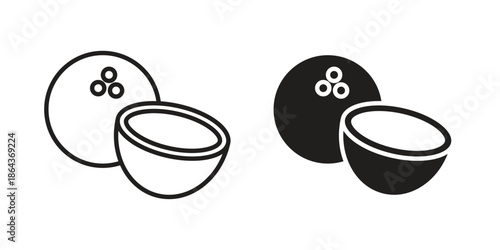 Coconut icons in trendy flat style. Icon design, logo, app, UI. Vector illustration