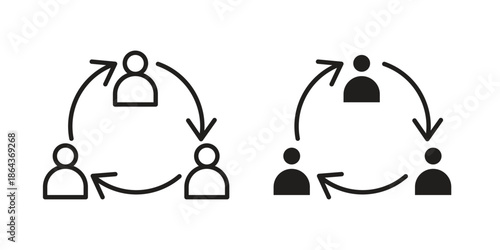 Collaborative icons in trendy flat style. Icon design, logo, app, UI. Vector illustration