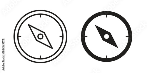 Compass icons in trendy flat style. Icon design, logo, app, UI. Vector illustration
