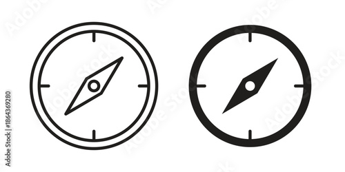 Compass icons in trendy flat style. Icon design, logo, app, UI. Vector illustration
