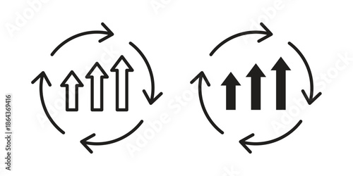Continuous improvement icons in trendy flat style. Icon design, logo, app, UI. Vector illustration
