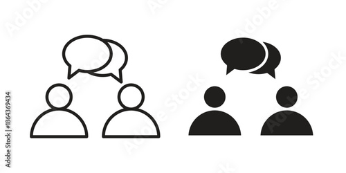 Conversation icons in trendy flat style. Icon design, logo, app, UI. Vector illustration