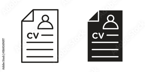 Curriculum vitae signs in trendy flat style. Icon design, logo, app, UI. Vector illustration