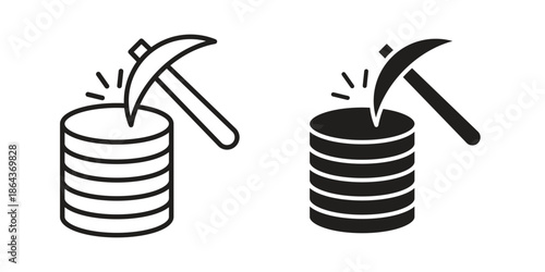 Data mining icons in trendy flat style. Icon design, logo, app, UI. Vector illustration
