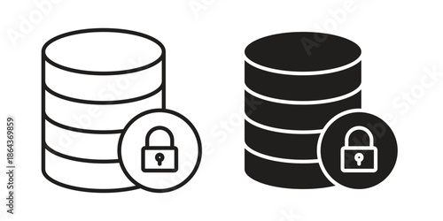 Data security icons in trendy flat style. Icon design, logo, app, UI. Vector illustration