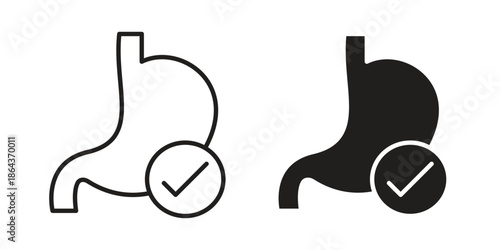 Digestion icons in trendy flat style. Icon design, logo, app, UI. Vector illustration