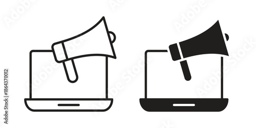 Digital campaign icons in trendy flat style. Icon design, logo, app, UI. Vector illustration