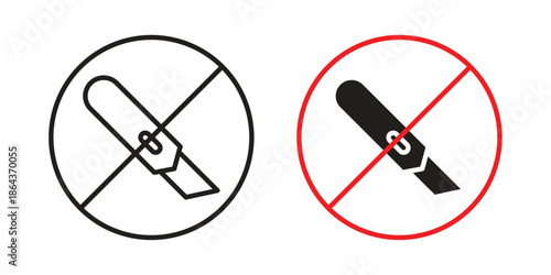 Do not cut icons in trendy flat style. Icon design, logo, app, UI. Vector illustration