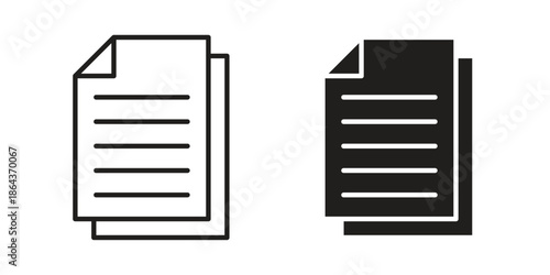 Documents icons in trendy flat style. Icon design, logo, app, UI. Vector illustration