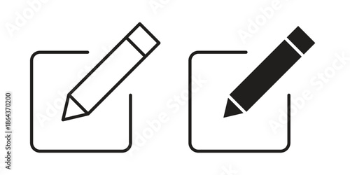 Edit icons in trendy flat style. Icon design, logo, app, UI. Vector illustration