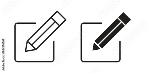 Edit text icons in trendy flat style. Icon design, logo, app, UI. Vector illustration