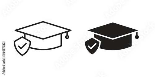 Education insurance icons in trendy flat style. Icon design, logo, app, UI. Vector illustration