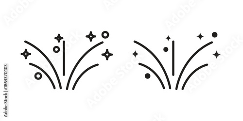 Fireworks icons in trendy flat style. Icon design, logo, app, UI. Vector illustration