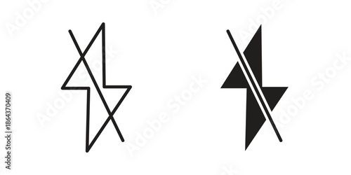 Flash off icons in trendy flat style. Icon design, logo, app, UI. Vector illustration