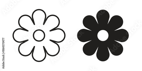 Flowers icons in trendy flat style. Icon design, logo, app, UI. Vector illustration