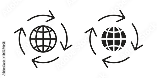 Globalization icons in trendy flat style. Icon design, logo, app, UI. Vector illustration