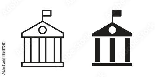 Government icons in trendy flat style. Icon design, logo, app, UI. Vector illustration