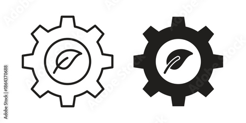 Green technology icons in trendy flat style. Icon design, logo, app, UI. Vector illustration