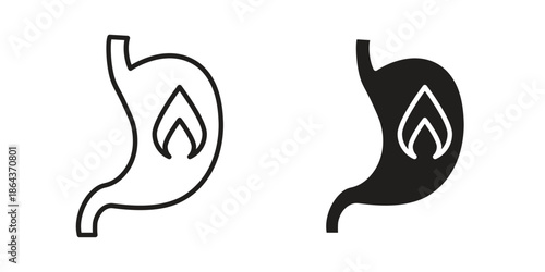 Heartburn icons in trendy flat style. Icon design, logo, app, UI. Vector illustration