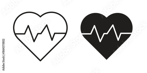 Heart rate pulse icons in trendy flat style. Icon design, logo, app, UI. Vector illustration