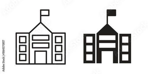 High School icons in trendy flat style. Icon design, logo, app, UI. Vector illustration