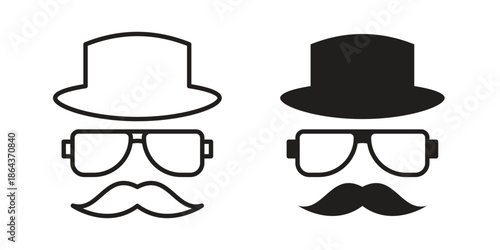 Hipster icons in trendy flat style. Icon design, logo, app, UI. Vector illustration