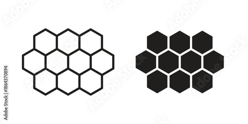 Honeycomb icons in trendy flat style. Icon design, logo, app, UI. Vector illustration