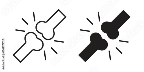 Human knee bone joint icons in trendy flat style. Icon design, logo, app, UI. Vector illustration