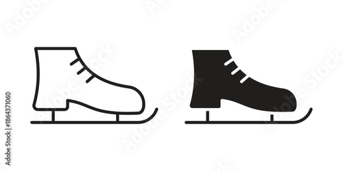 Ice skate icons in trendy flat style. Icon design, logo, app, UI. Vector illustration
