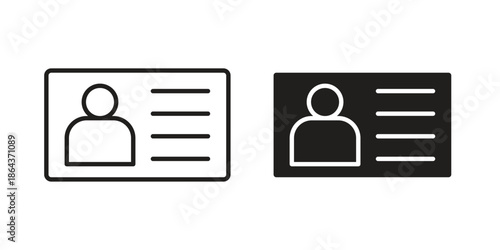 ID card icons in trendy flat style. Icon design, logo, app, UI. Vector illustration