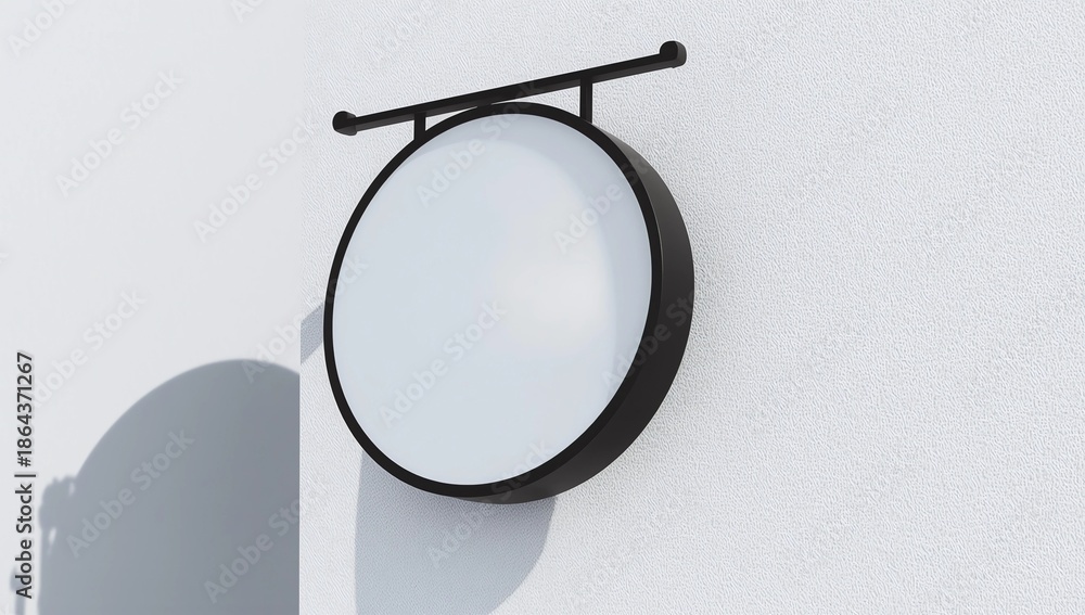 Fototapeta premium Mock up Signboard shop Circle shape