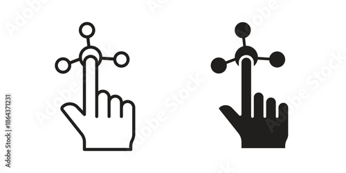 Interactivity icons in trendy flat style. Icon design, logo, app, UI. Vector illustration