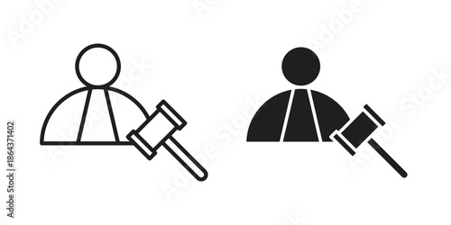 Judge icons in trendy flat style. Icon design, logo, app, UI. Vector illustration