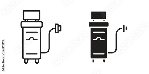 Laser epilation equipment icons in trendy flat style. Icon design, logo, app, UI. Vector illustration