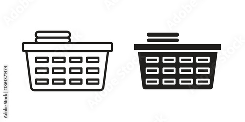 Laundry basket icons in trendy flat style. Icon design, logo, app, UI. Vector illustration
