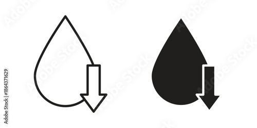 Low water level icons in trendy flat style. Icon design, logo, app, UI. Vector illustration