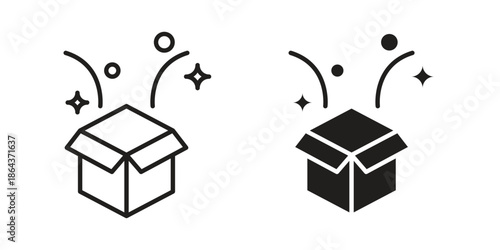 Magic box icons in trendy flat style. Icon design, logo, app, UI. Vector illustration