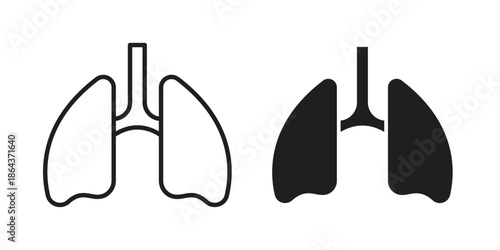 Lung icons in trendy flat style. Icon design, logo, app, UI. Vector illustration