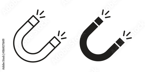 Magnet icons in trendy flat style. Icon design, logo, app, UI. Vector illustration