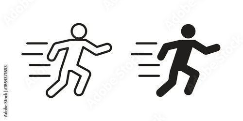 Man fast run icons in trendy flat style. Icon design, logo, app, UI. Vector illustration