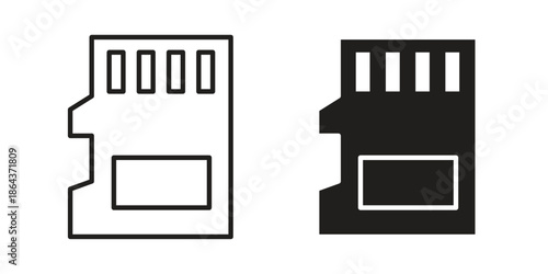 Memory card icons in trendy flat style. Icon design, logo, app, UI. Vector illustration