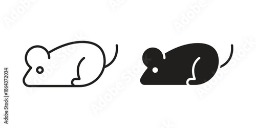 Mouse animal icons in trendy flat style. Icon design, logo, app, UI. Vector illustration