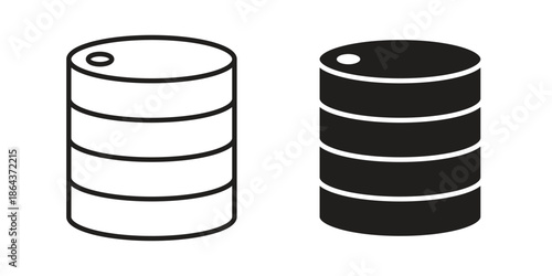 Oil drum container icons in trendy flat style. Icon design, logo, app, UI. Vector illustration