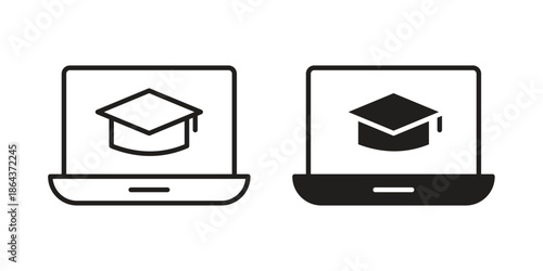 Online education icons in trendy flat style. Icon design, logo, app, UI. Vector illustration